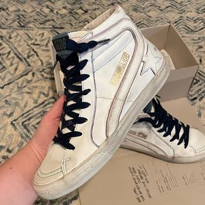 *SOLD* Golden Goose Slide White Lavender 37